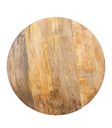 Table d'appoint bois de manguier et métal noir 45x45x55cm