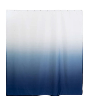 Rideau de douche bleu et blanc 180x200cm