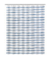 Rideau de douche bleu et blanc rayures 180x200cm