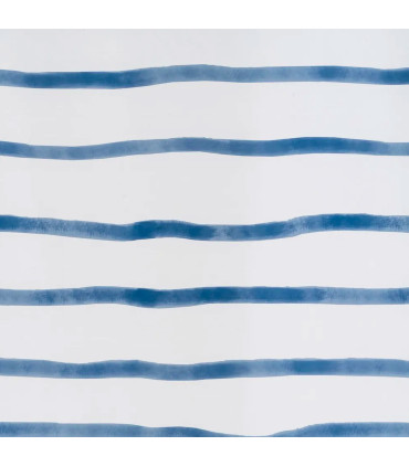 Rideau de douche bleu et blanc rayures 180x200cm
