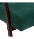Green Chenille Fabric Armchair with Dark Wood Legs 67×79×84 cm