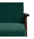 Green Chenille Fabric Armchair with Dark Wood Legs 67×79×84 cm