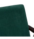Green Chenille Fabric Armchair with Dark Wood Legs 67×79×84 cm