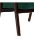 Green Chenille Fabric Armchair with Dark Wood Legs 67×79×84 cm