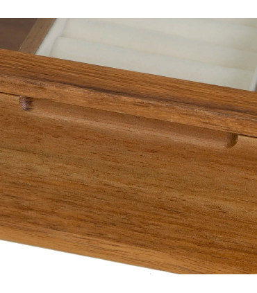 Boîte à bijoux en bois d'acacia et verre 24x16x6.5cm