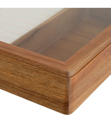 Boîte à bijoux en bois d'acacia et verre 25x20x5cm