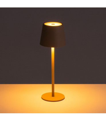 Lampe à poser en métal beige LED sans fil 9x9x27cm