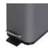 Poubelle de salle de bain rectangulaire métal gris et bambou 5L