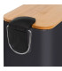 Bathroom Bin black Metal and bamboo 5L