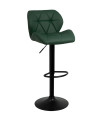 Chaise de bar pivotante cuir vert 45x48x105cm