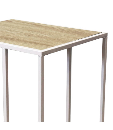 Metal and white Wood Side Table 40x30x58cm