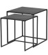 Set de 2 tables basses gigognes en métal noir 38x38x41cm