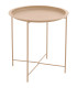 Beige metal round side table 47x47x51cm