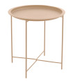 Table d'appoint ronde en métal beige 47x47x51cm