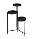 Triple Plant Pot Stand Black and Gold Metal