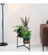 Triple Plant Pot Stand Black and Gold Metal