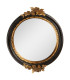Miroir classique rond noir et doré 17x2x20cm