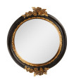 Miroir classique rond noir et doré 17x2x20cm