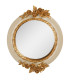 Miroir classique rond beige et doré 14x2x16cm