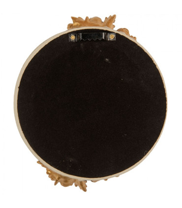 Miroir classique rond beige et doré 14x2x16cm