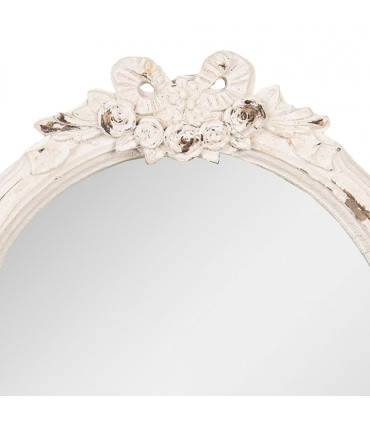 Miroir classique rond blanc 48x6x52cm