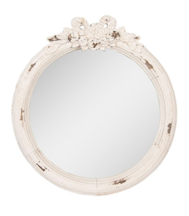 Miroir classique rond blanc 48x6x52cm