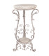 Support pot plante classique en bois et métal blanc 40x40x75cm