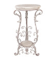 Plant Pot Stand white metal and wood 40x40x75cm