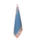 Torchon 100% coton bleu motif fleuri 50x70cm