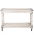 Console classique bois blanchi 2 étagères 110x35x78cm
