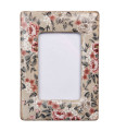 Cadre photo rectangulaire mural ou à poser beige fleuri pour photo 9x13cm