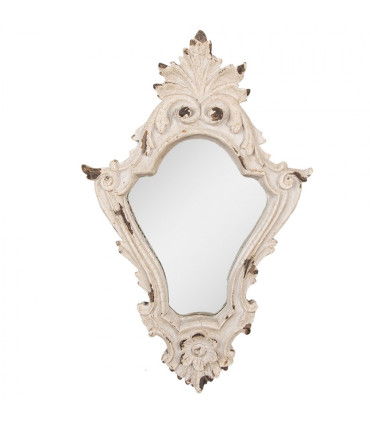 Miroir classique en bois blanc 27x5x42cm
