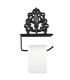 Dérouleur papier toilette mural fleur de lys métal noir 25x7x16cm