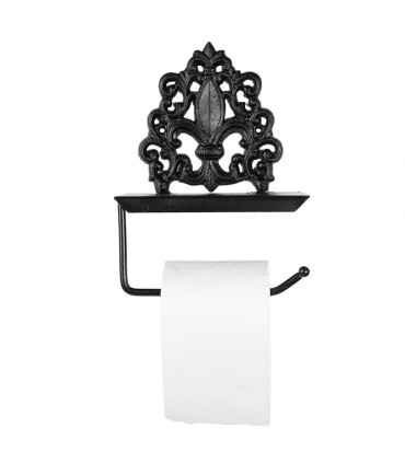 Wall WC Paper Holder black metal Lily 25x7x16cm