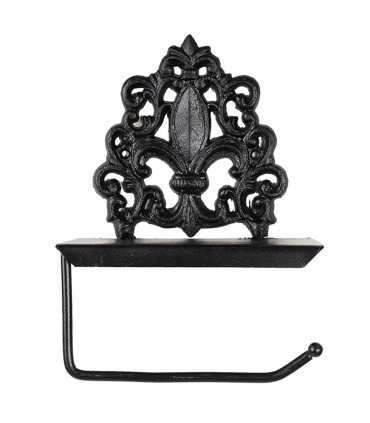 Wall WC Paper Holder black metal Lily 25x7x16cm