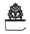 Wall WC Paper Holder black metal Lily 25x7x16cm