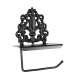 Wall WC Paper Holder black metal Lily 25x7x16cm