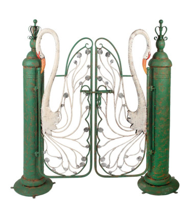 Garden door green metal 132x31x138cm