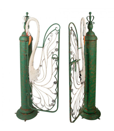 Garden door green metal 132x31x138cm