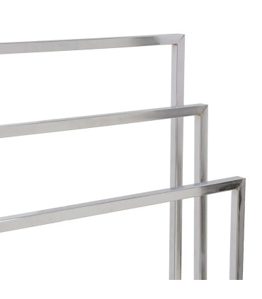 Porte serviette sur pied en métal argenté 3 bras 45x22x85cm