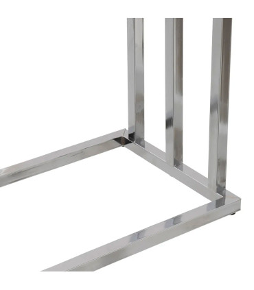 Porte serviette sur pied en métal argenté 3 bras 45x22x85cm