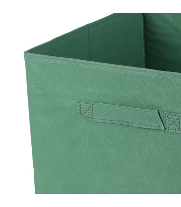 Boîte de rangement cube intissé vert 31x31x31cm