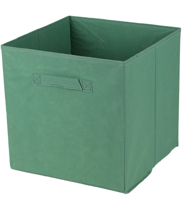 Boîte de rangement cube intissé vert 31x31x31cm
