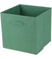 Boîte de rangement cube intissé vert 31x31x31cm