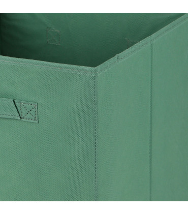 Boîte de rangement cube intissé vert 31x31x31cm