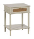 Table de chevet classique en bois gris clair 1 tiroir 48x40x61.5cm