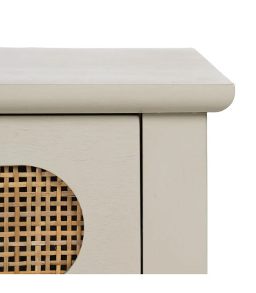 Table de chevet classique en bois gris clair 1 tiroir 48x40x61.5cm