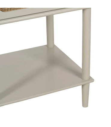 Table de chevet classique en bois gris clair 1 tiroir 48x40x61.5cm