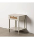 Table de chevet classique en bois gris clair 1 tiroir 48x40x61.5cm