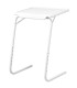 Table d'appoint métal blanc 52x40x55-73.5cm